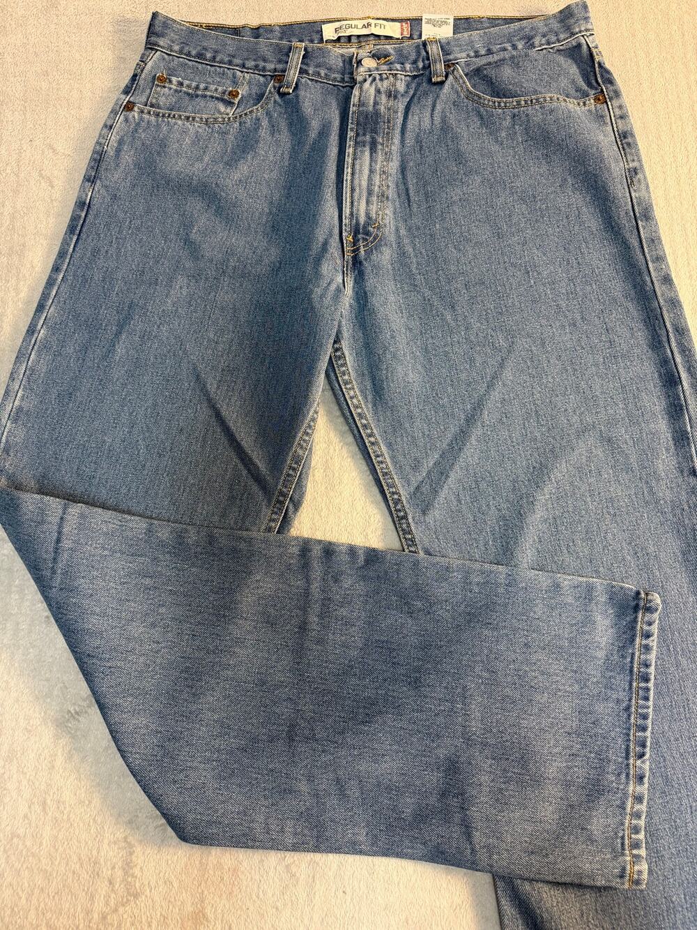 Levi’s 505 Men’s Jeans 38x34 Regular Fit Straight Leg 100% Cotton Blue Denim NWT
